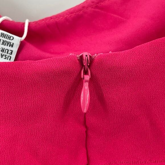 LUCY PARIS Dress Size Extra Large NWT Fuchsia Pink Ruffle Tiered Midi Cocktail - Picture 11 of 16